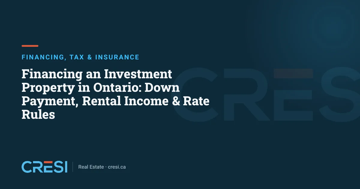 Financing an Investment Property in Ontario: Down Payment, Rental Income & Rate Rules