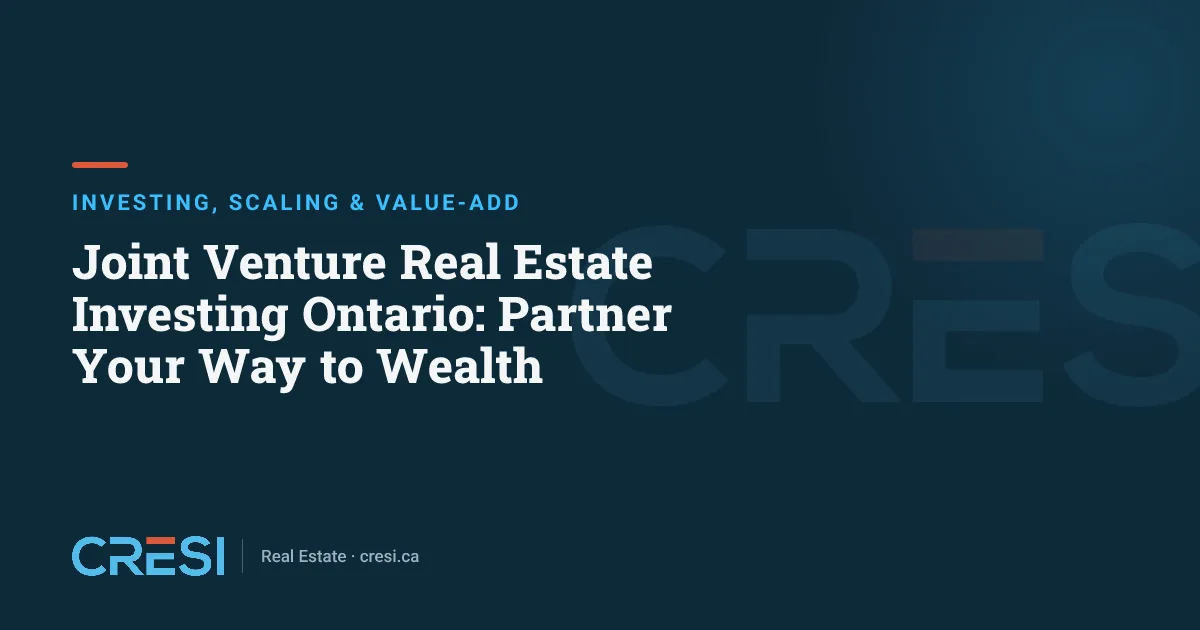 Joint Venture Real Estate Investing Ontario: Partner Your Way to Wealth