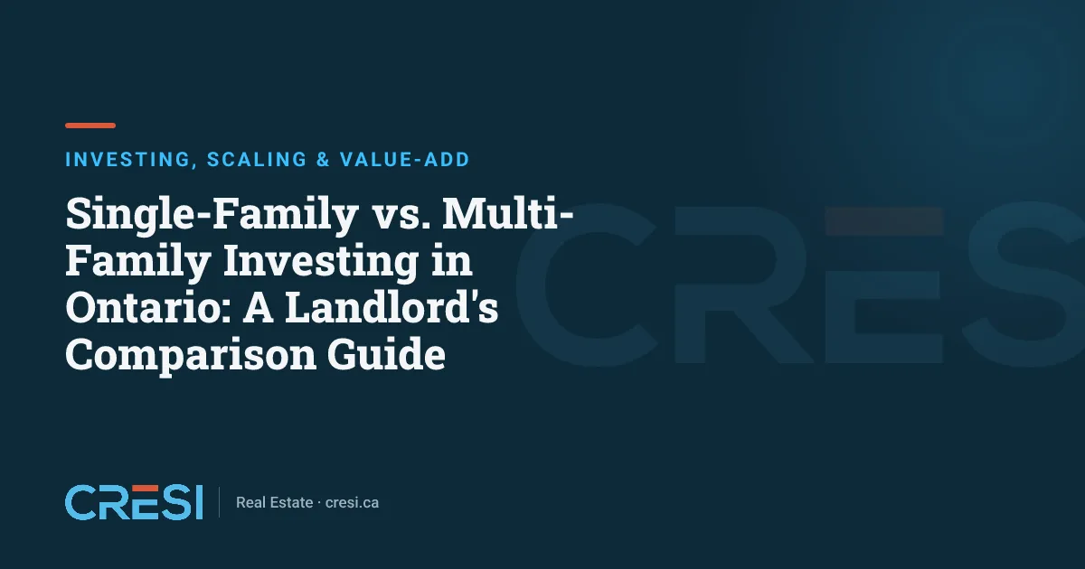 Single-Family vs. Multi-Family Investing in Ontario: A Landlord's Comparison Guide