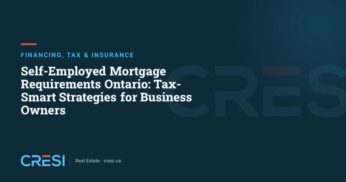 Self-Employed Mortgage Requirements Ontario: Tax-Smart Strategies for Business Owners