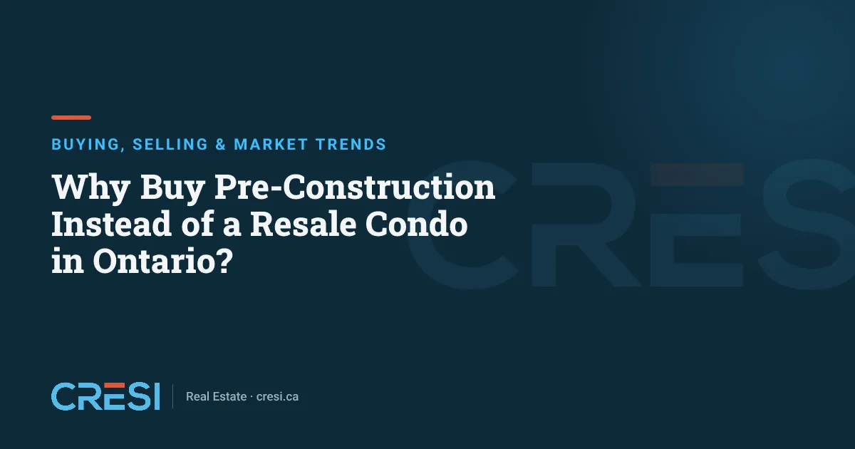 Why Buy Pre-Construction Instead of a Resale Condo in Ontario?